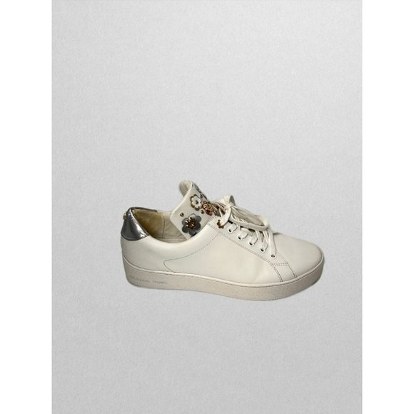 Michael Kors White Fashion Sneaker with Mixed Metallic Detailing (10) - Picture 1 of 4